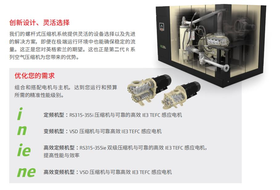 RS200-355KW 雙級(jí)壓縮高效空壓機(jī)(圖2)